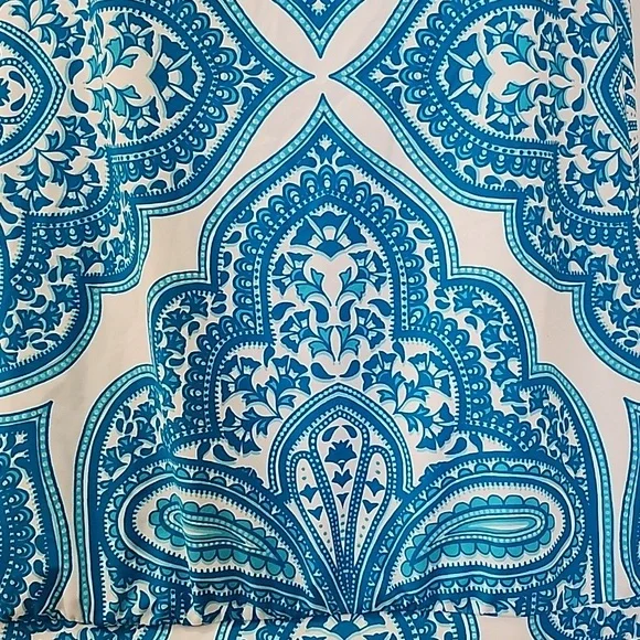 Beach House tankini top Blue Double Cross Back Strap Sz 10 - Picture 6 of 14